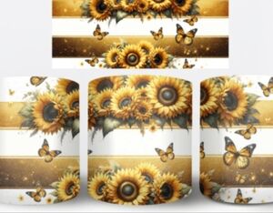 Sunflower Butterfly Coffee Mugs